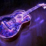 Une guitare illuminée pour des artistes internationaux