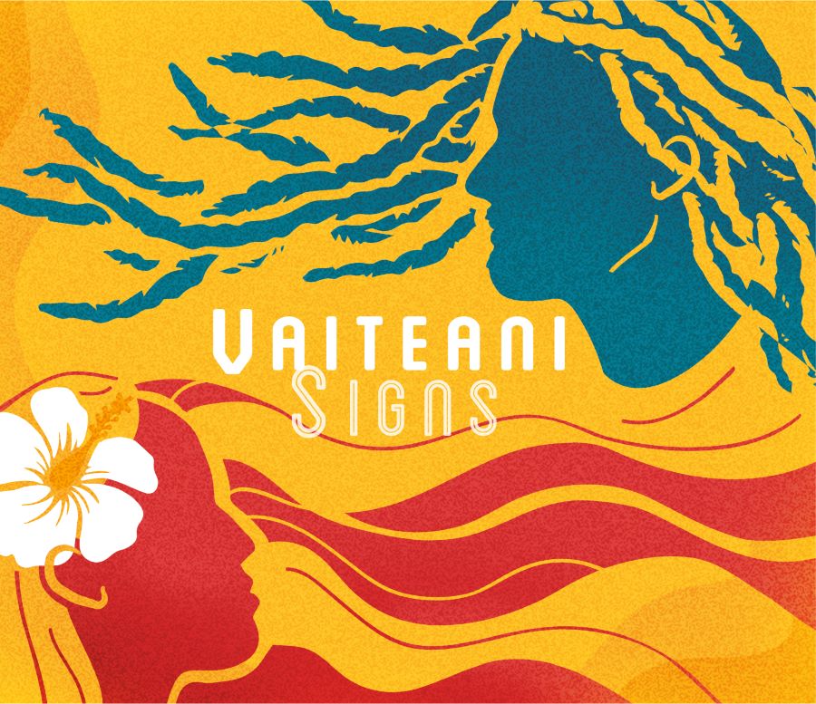 pochette tout en couleur de l'album "Signs" du duo Vaiteani