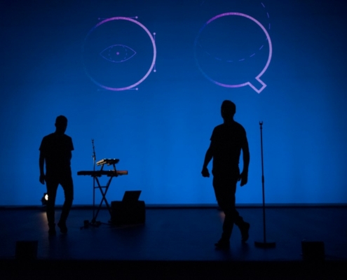 ombre chinoise du duo Rouquine en concert